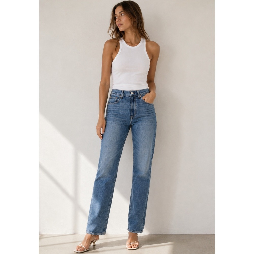 SLVRLAKE Straight Leg Jeans Women 28 LONDON SERIAL BELIEVER Denim‎ Made in USA